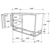 Load image into Gallery viewer, Denali - 2 Door Accent Cabinet With Variegated Grain Doors And Soft Base - Walnut