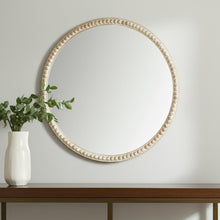 Load image into Gallery viewer, 30" Solid Beaded Round Framed Accent Mirror - Natural