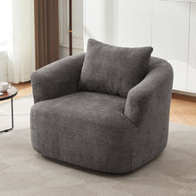 Load image into Gallery viewer, 360° Swivel Barrel Sofa Chair With Throw Pillow, Upholstered Accent Chair