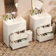 Load image into Gallery viewer, Double Sinks Bathroom Vanity Set With 2 Ceramic Basins