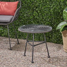 Load image into Gallery viewer, Petrichor - Outdoor Side Table With Tempered Glass And Steel Frame