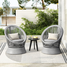 Load image into Gallery viewer, Modern Swivel Wicker Lounge Chair With Round Design