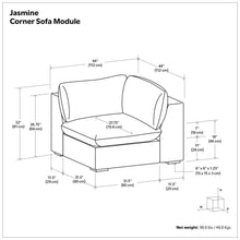 Load image into Gallery viewer, Jasmine - Corner Sofa Module - Gray