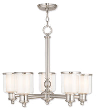 Load image into Gallery viewer, 21'' 5 Light Dimmable Chandelier With Shades - Nickel