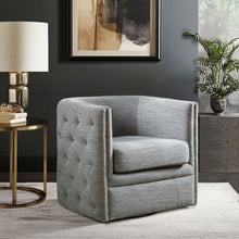 Load image into Gallery viewer, Capstone - Swivel Barrel Chair With Nailhead Accents And Button Tufting