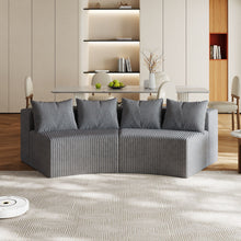 Load image into Gallery viewer, Curved Sectional Sofa With 4 Pillows, Modular Semi Circular Design