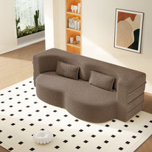 Load image into Gallery viewer, Modern Floor Sleeper Sofa Bed With 2 Pillows, Convertible Twin Size Folding Mattress For Living Room