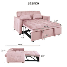 Load image into Gallery viewer, 3 In 1 Pull Out Couch Convertible Sofa Bed With Reclining Backrest