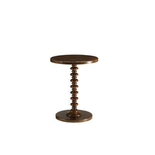 Load image into Gallery viewer, Solid Wood Round Pedestal End Table - Brown