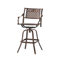 Load image into Gallery viewer, Cast Aluminum Swivel Bar Stool With Footrest - Copper