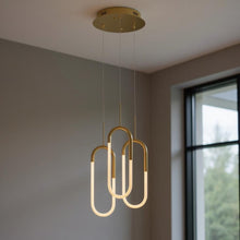 Load image into Gallery viewer, Three Light Metal LED Dimmable Smart Enabled Chandelier - Gold
