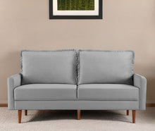 Load image into Gallery viewer, Sofa Velvet With Dark Brown Legs - Gray