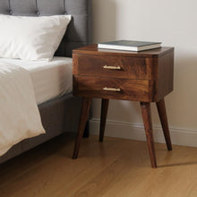 Load image into Gallery viewer, 23" Solid Wood Two Drawer Nightstand - Chestnut