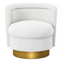 Load image into Gallery viewer, Boucle Swivel Slipper Chair - White And Gold