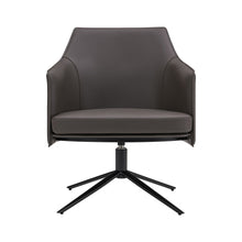 Load image into Gallery viewer, Faux Leather Swivel Lounge Chair - Gray / Black