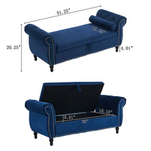 Load image into Gallery viewer, Luxurious Velvet Multifunctional Storage Ottoman Bench With Pillow