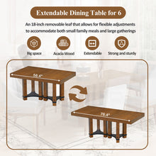 Load image into Gallery viewer, Topmax - 7 Piece Rustic Extendable Dining Table Set With Removable Leaf, 2 Arm Chairs And 4 Armless Chairs