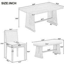 Load image into Gallery viewer, Dining Set With Rectangular Table, 4 Upholstered Chairs & 1 Padded Bench