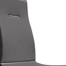 Load image into Gallery viewer, Upholstered Faux Leather Dining Side Chairs (Set of 2) - Dark Gray / Silver