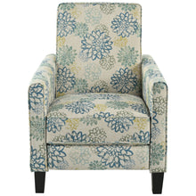 Load image into Gallery viewer, Upholstered Push Back Recliner Chair For Living Room - Blue