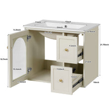Load image into Gallery viewer, Wall-Mounted Bathroom Vanity Set With Sink, 2 Drawers And Soft-Close Door