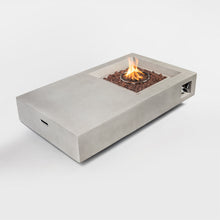 Load image into Gallery viewer, Propane Gas Fire Pit Table, 50000 Btu, Rectangular For Outside - Light Gray
