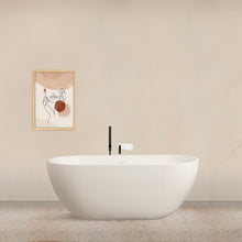 Load image into Gallery viewer, Small Size Stone Resin Solid Surface Oval Shape Freestanding Bathtub For The Bathroom - Matte White