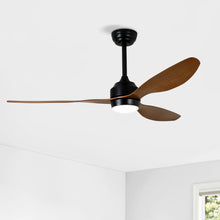 Load image into Gallery viewer, Ceiling Fan With Lights Quiet DC Motor 3 Blade Ceiling Fans 6 Speed Levels, Reversible Ceiling Fan - Matte Black / Wood