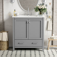 Load image into Gallery viewer, Bathroom Vanity With Single Sink, Combo Cabinet Undermount Sink, Bathroom Storage Cabinet With Two Doors And A Drawer, Soft Closing, Multifunctional Storage, Solid Wood Frame