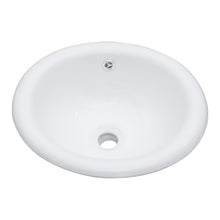 Load image into Gallery viewer, Semi Recessed Bathroom Sink With Countertop Vessel Design, 17" X 15.5" - White
