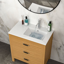 Load image into Gallery viewer, Rectangular Single Vanity Top With 1 Faucet Hole And Overflow, 32" X 18", Spacious Left Countertop For Storage - White