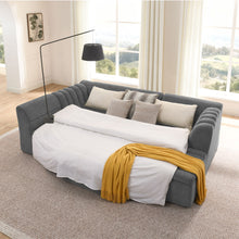 Load image into Gallery viewer, U-Shaped Modular Sectional Sofa With Chaise And Movable Ottoman With Wave-Shaped Armrest