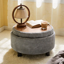Load image into Gallery viewer, Storage Round Footstool Table Ottoman