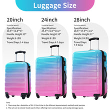 Load image into Gallery viewer, Hardshell Luggage Sets 3 Piece Gradient Color Expandable Suitcase With Spinner Wheels And Tsa Lock Lightweight 20" 24" 28" Available