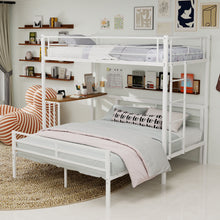 Load image into Gallery viewer, Bunk Bed With Built In Desk & Guardrail Frame