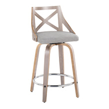 Load image into Gallery viewer, Charlotte - Farmhouse Fixed Height Counter Stool & Swivel With Round Footrest (Set of 2)