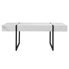 Load image into Gallery viewer, Faux Marble Metal With Iron Coffee Table - White