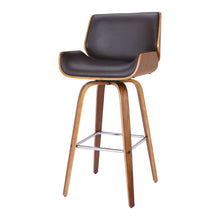 Load image into Gallery viewer, Solid Wood Swivel Low Back Counter Height Bar Chair - Brown