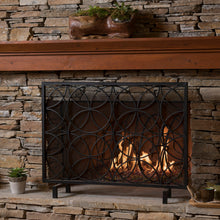 Load image into Gallery viewer, Thayer - Single Panel Iron Fireplace Screen With Geometric Design