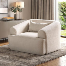 Load image into Gallery viewer, Boucle Arm Chair With Lumbar Pillow - White