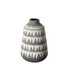 Load image into Gallery viewer, Geometric Cylinder Table Vase - Gray / Ivory