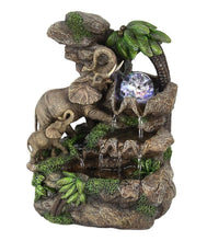 Load image into Gallery viewer, Poly Elephant Tabletop Fountain With Light - Gray