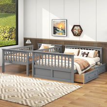 Load image into Gallery viewer, Bunk Bed With Drawers, Convertible Storage Bed