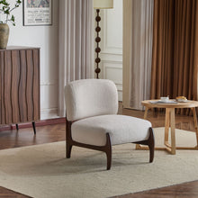Load image into Gallery viewer, Modern Boucle Lounge Chair With Solid Wood Fram