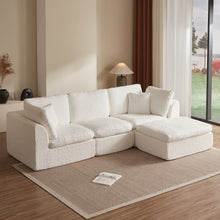 Load image into Gallery viewer, Cloud Sectional Couch, Convertible With Ottoman, 3 Seater Modular Design
