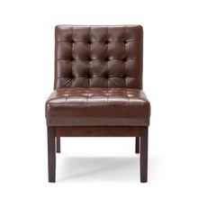 Load image into Gallery viewer, Contemporary Accent Chair With Tufted Waffle Stitch - Dark Brown
