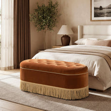 Load image into Gallery viewer, Melinda - Oval Tufted Bullion Fringe Storage Bench