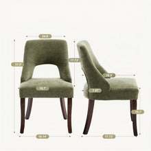Load image into Gallery viewer, Upholstered Dining Chair With Curved Legs (Set of 2) - Green