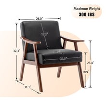 Load image into Gallery viewer, Mid Century Modern Accent Chair With Solid Wood Frame And Extra Thick Backrest