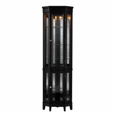 Load image into Gallery viewer, Elegant Lighted Curio Cabinet - Black